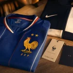 Boutique équipe de france : maillot officiel Bleu avec deux étoiles, coq et flocage