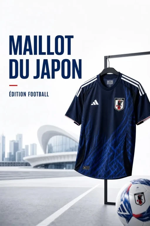 Maillot japon présenté dans une mise en scène éditoriale moderne