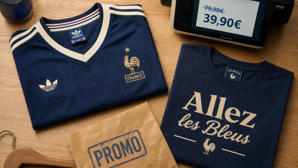 Maillot equipe de france pas cher, rétro FFF et t-shirt supporter Allez les Bleus