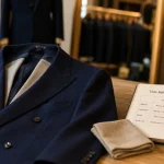 Veste italie : blazer italien bleu marine, repères vintage en laine