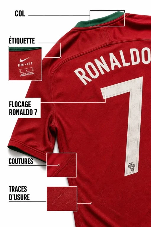 Maillot Portugal 2018 détail des points à vérifier avant achat