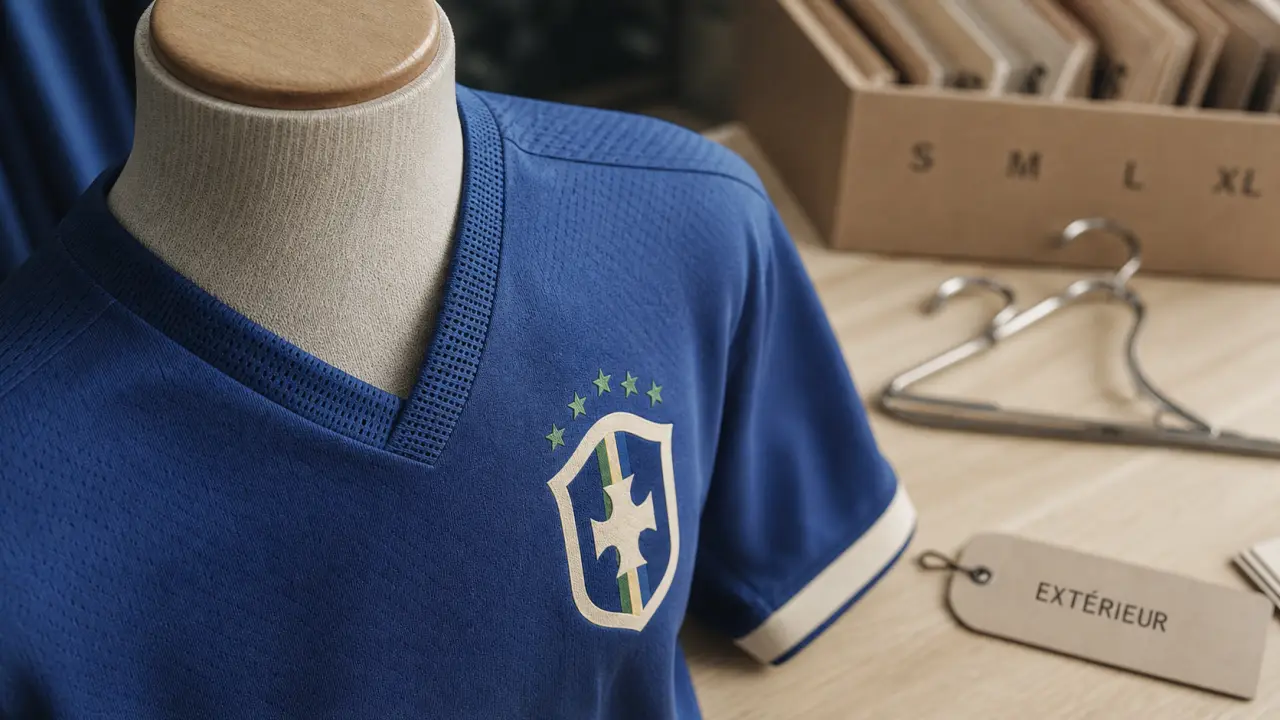 Maillot bresil bleu extérieur, étiquette EXTÉRIEUR