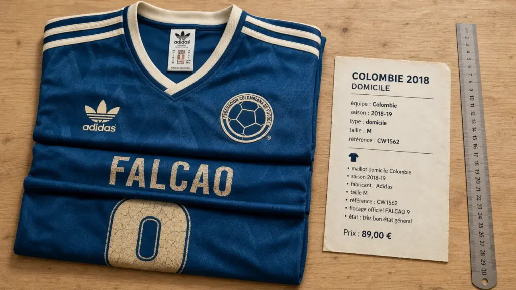 Maillot colombie 2018 Adidas domicile et extérieur sur table