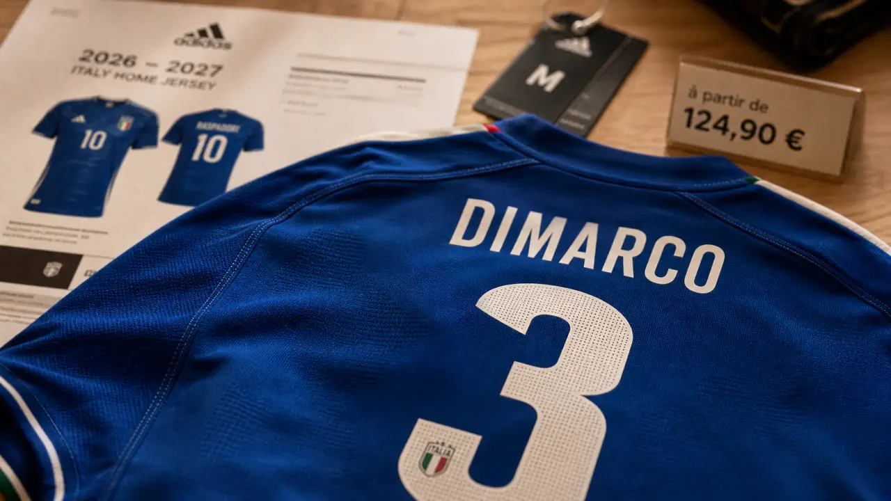 Maillot italie euro domicile adidas avec flocage officiel Dimarco 3