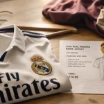 maillot real madrid 2016 sur table, Fly Emirates et Adidas
