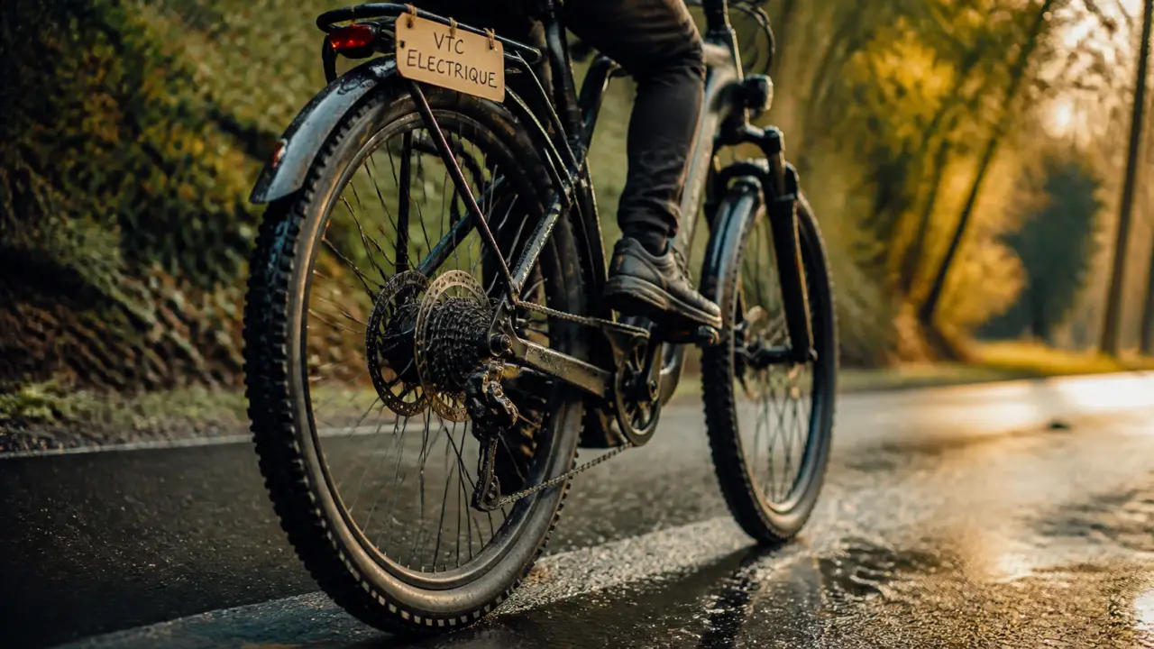 VTC électriques : vélo tout chemin électrique, moteur et batterie visibles