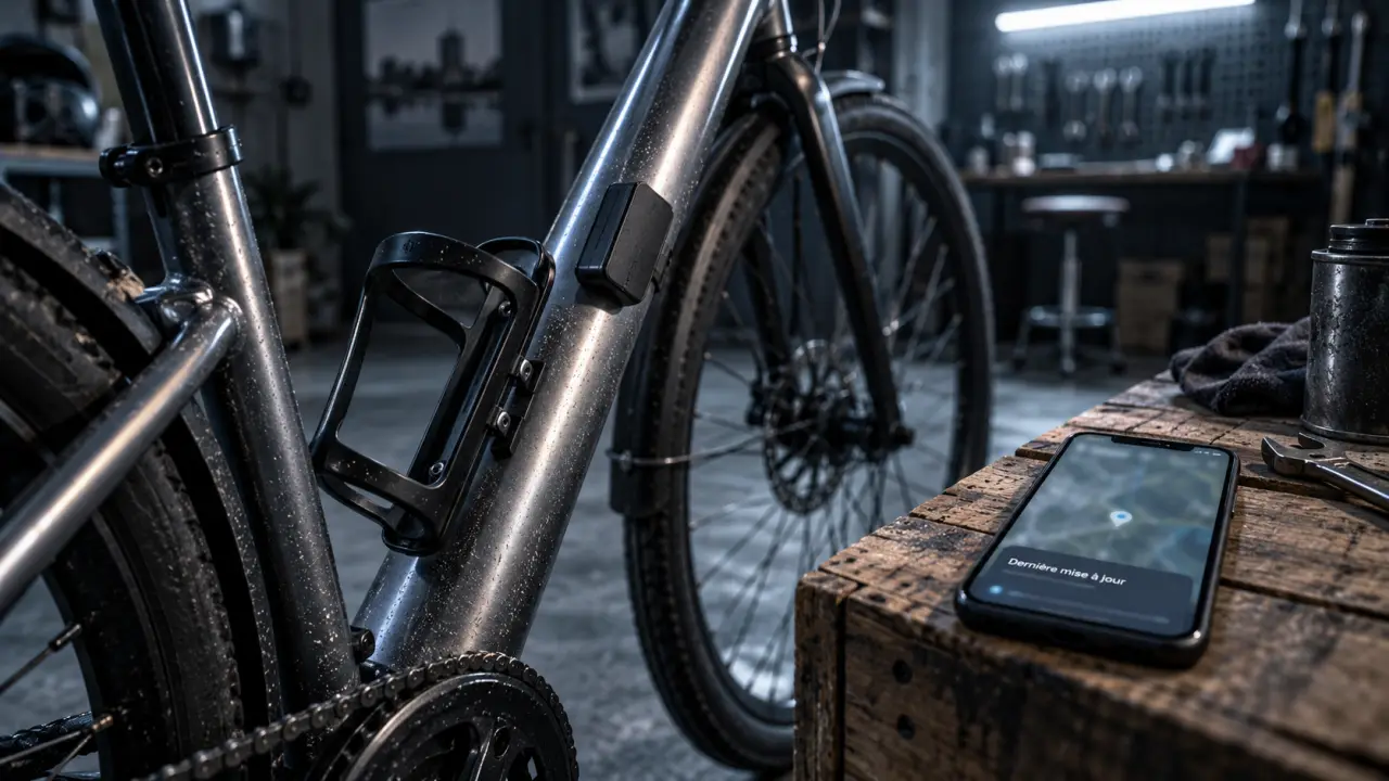GPS traceur velo sur vélo urbain pour retrouver après vol