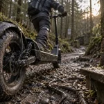 Meilleure trottinette électrique tout terrain sur sentier boue gravier, pneus FAT 20×4